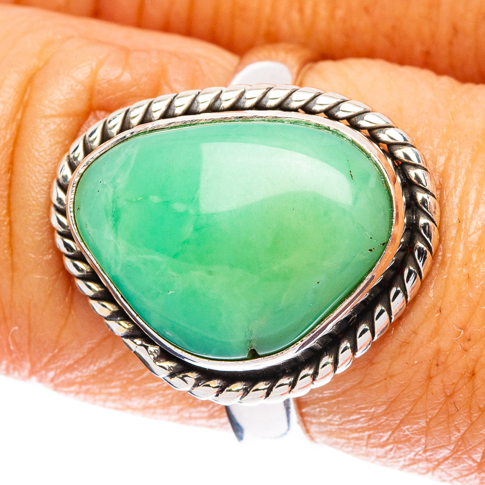 Chrysoprase Ring Size 8 (925 Sterling Silver) R5028