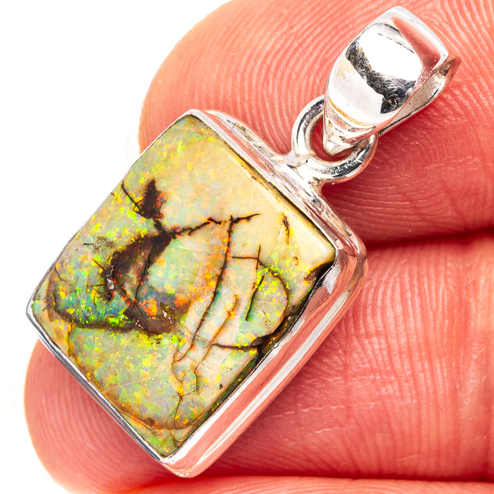 Rare Sterling Opal Pendant 1" (.925 Sterling Silver)