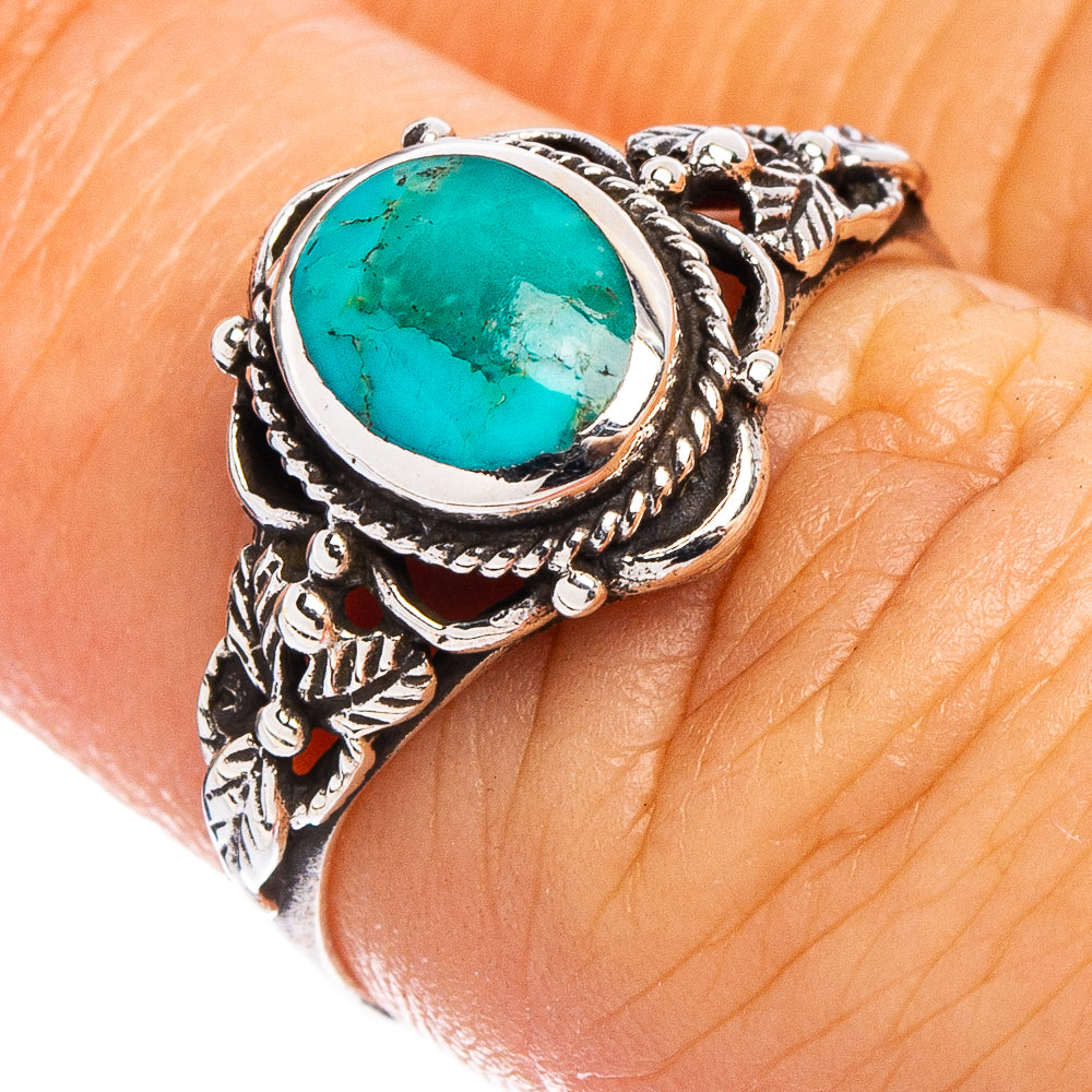 Arizona Turquoise Native Style Ring Size 6.75 (.925 Sterling Silver)
