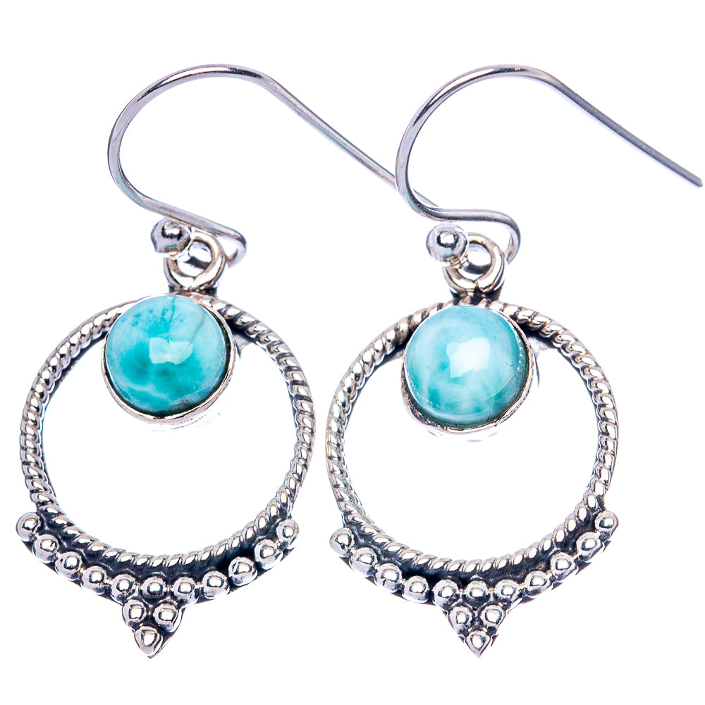 Larimar Dainty Earrings 1 3/8" (925 Sterling Silver) E1324