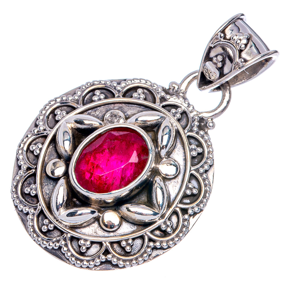 Red Sillimanite Pendant 1 3/8" (925 Sterling Silver) P40296