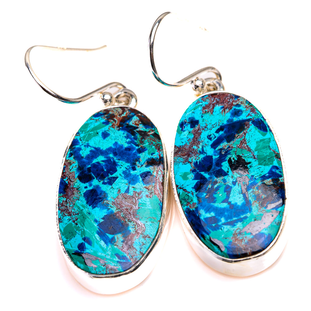 Shattuckite Earrings 1 1/2" (925 Sterling Silver) EARR432162