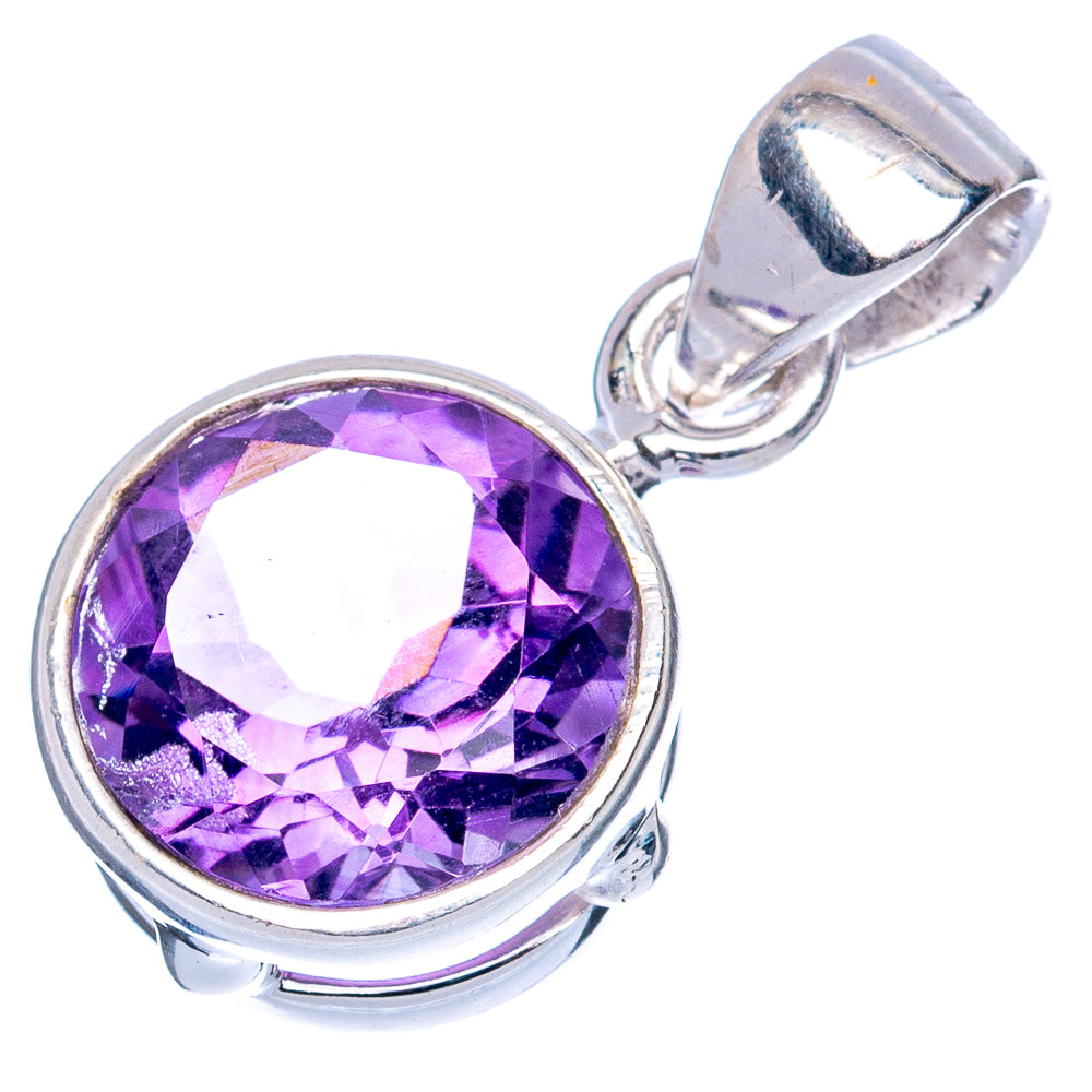 Value Faceted Amethyst Pendant 7/8" (925 Sterling Silver) P42036