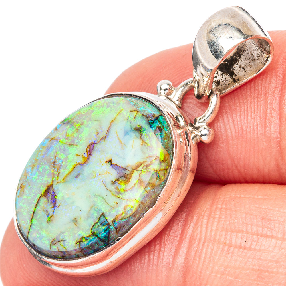 Rare Sterling Opal Pendant 1 1/4" (925 Sterling Silver) P42898