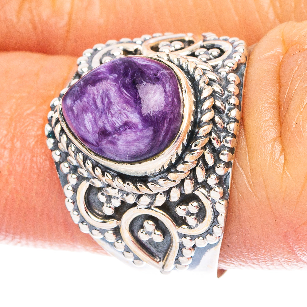 Charoite 925 Sterling Silver Ring Size 6 (925 Sterling Silver) R6311
