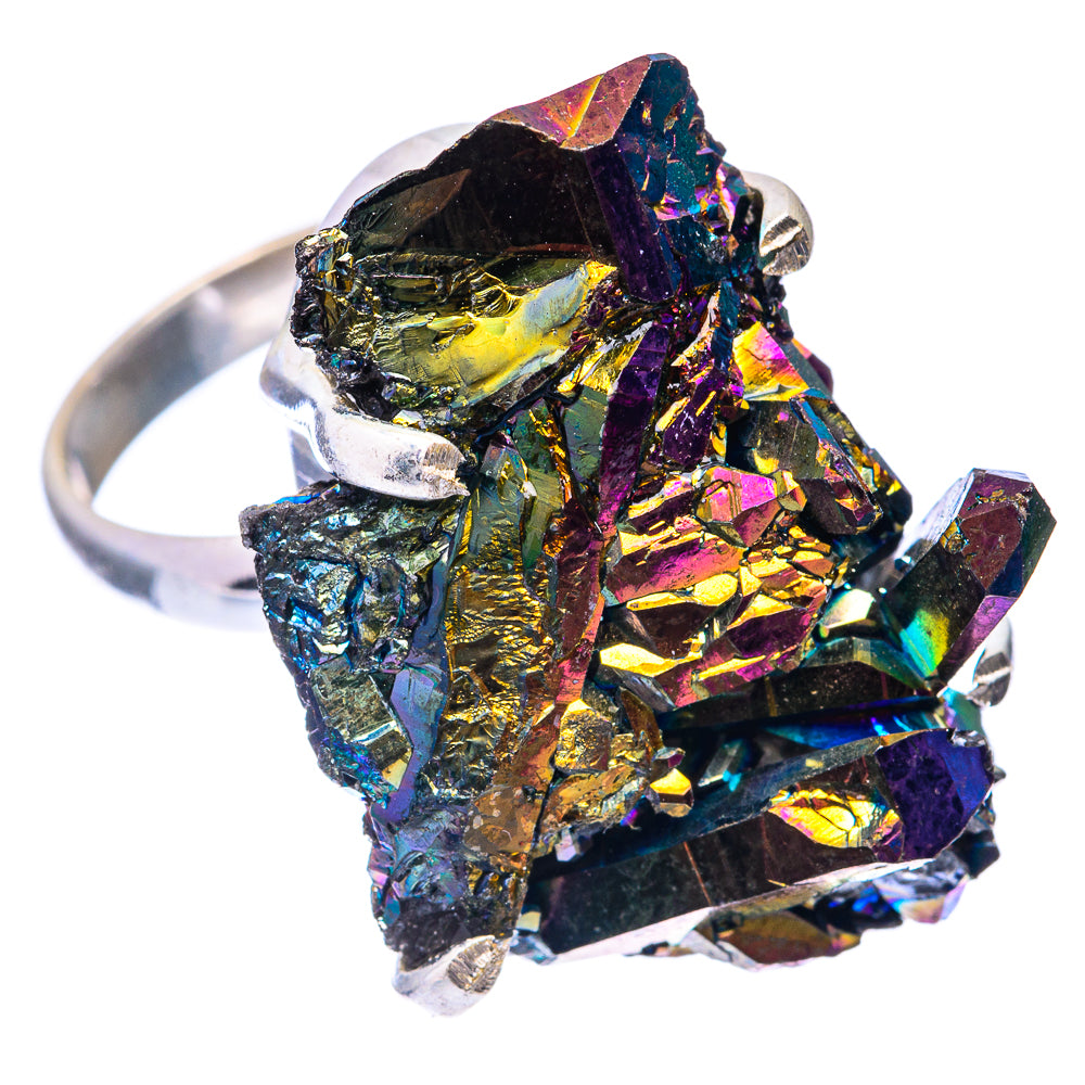 Large Titanium Sunshine Druzy Ring Size 6.25 (925 Sterling Silver) R141451