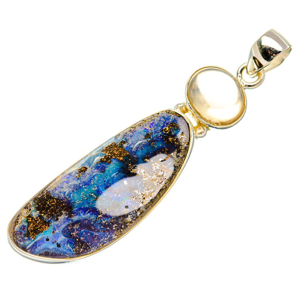 Boulder Opal, Citrine Pendant 2 3/8" (925 Sterling Silver) PD38053