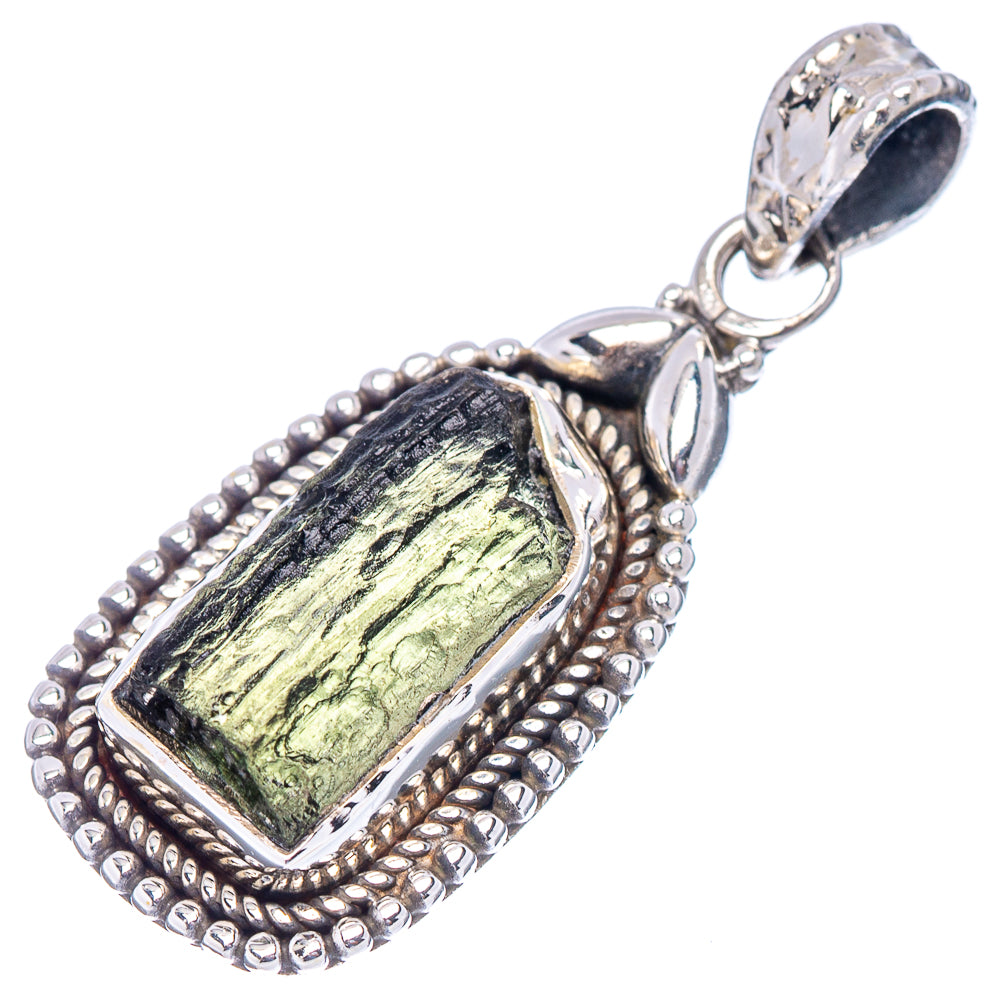 Moldavite Pendant 1 3/8" (.925 Sterling Silver)