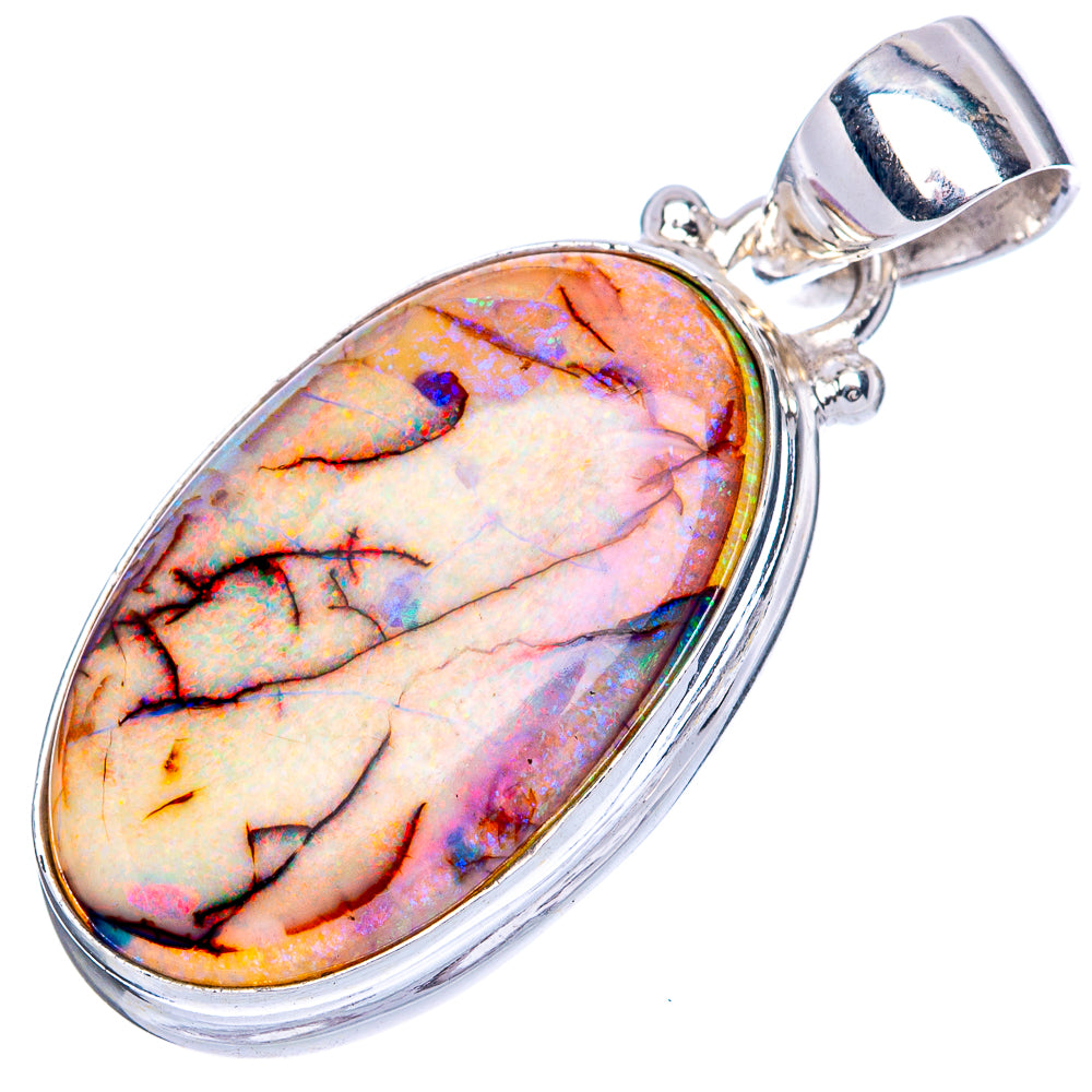 Rare Sterling Opal Pendant 1 1/4" (925 Sterling Silver) P41659