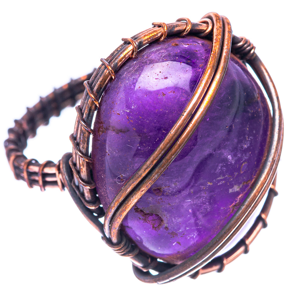 Amethyst Ring Size 7.5 (Oxidized Copper)