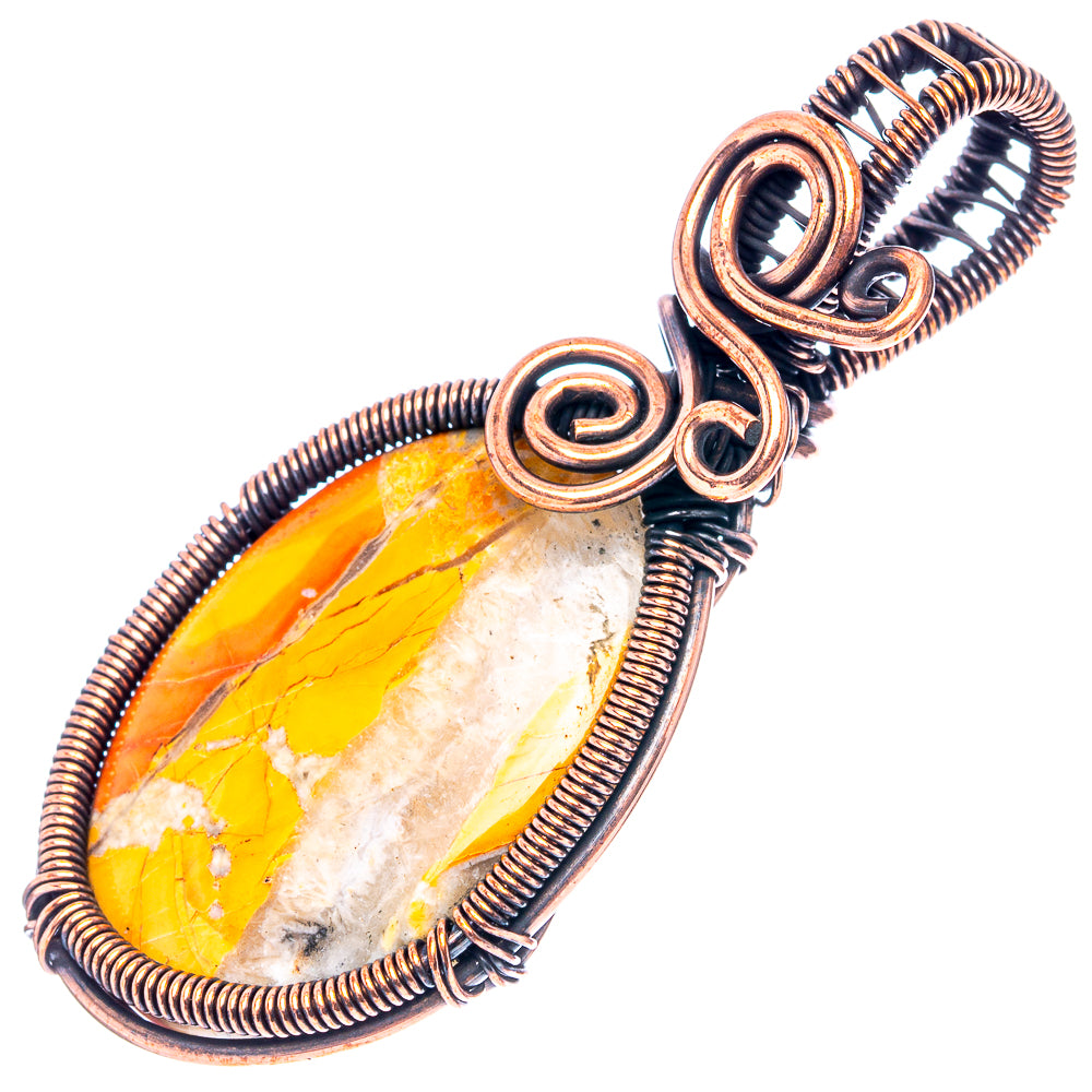 Brecciated Mookaite Wire Wrap Pendant 2 1/4" (Oxidized Copper)