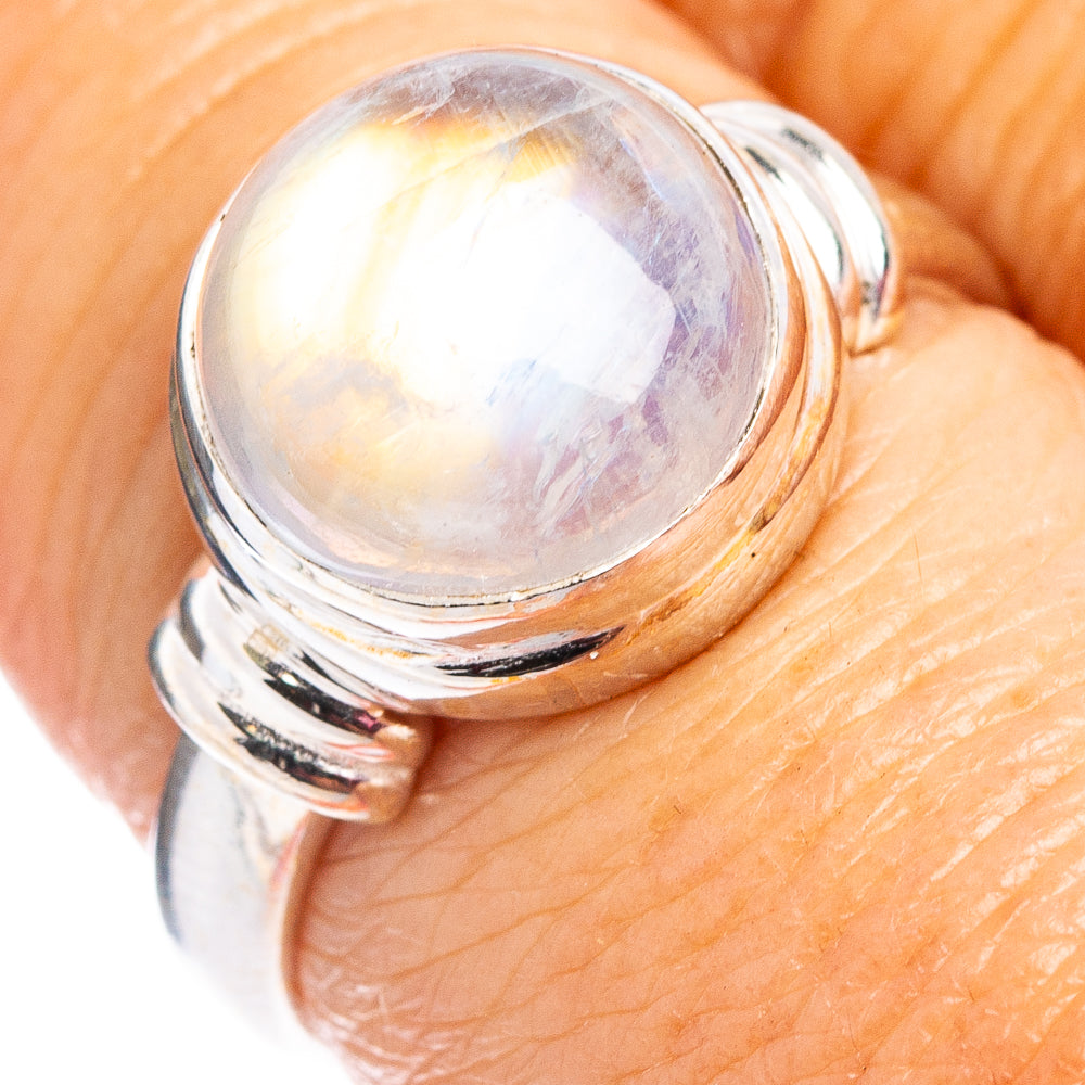 Rainbow Moonstone Ring Size 7.75 (.925 Sterling Silver)