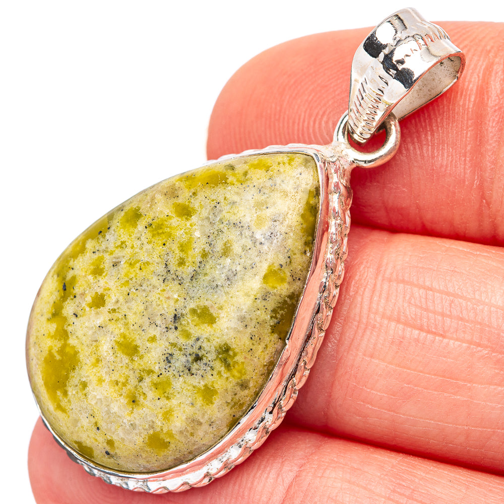 Lizardite Pendant 1 5/8" (.925 Sterling Silver)