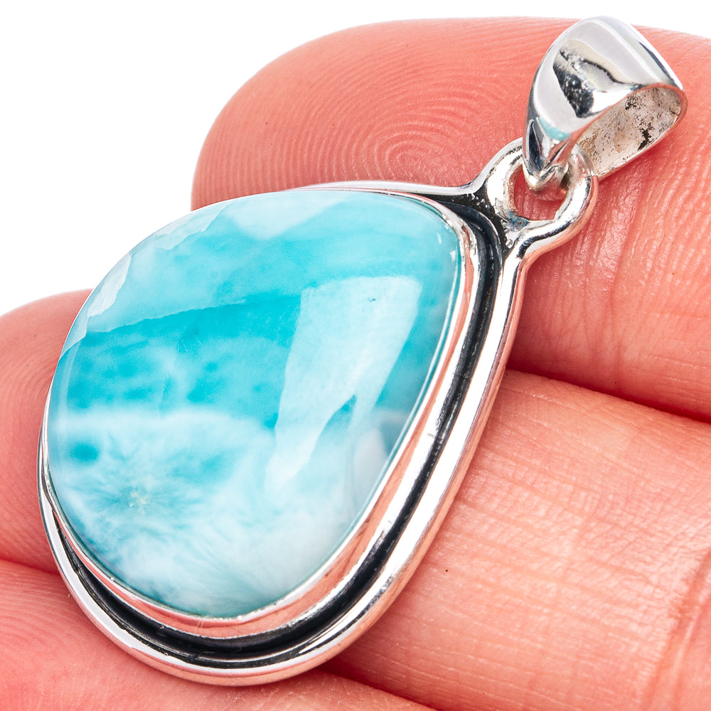 Larimar Pendant 1 3/8" (925 Sterling Silver) P41300
