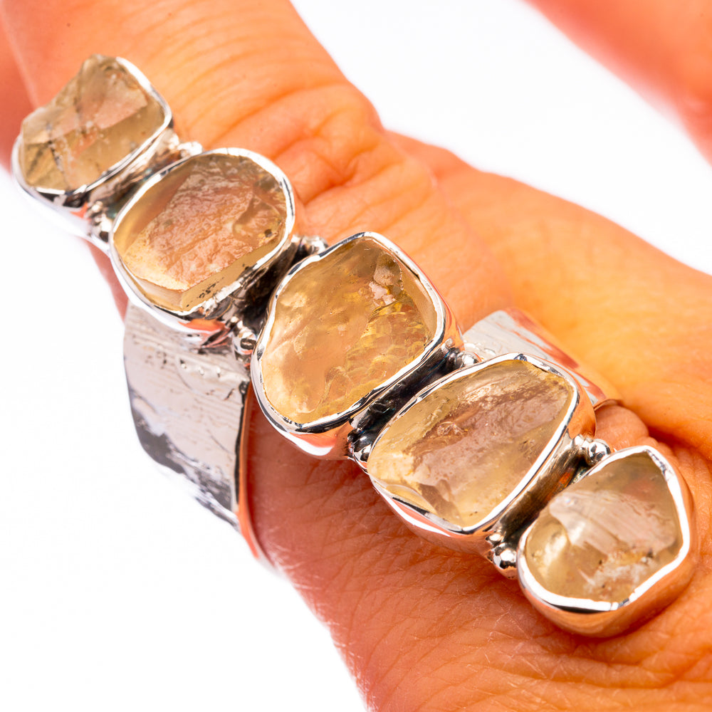 Signature Raw Libyan Desert Glass Ring Size 8.75 (925 Sterling Silver) R141692