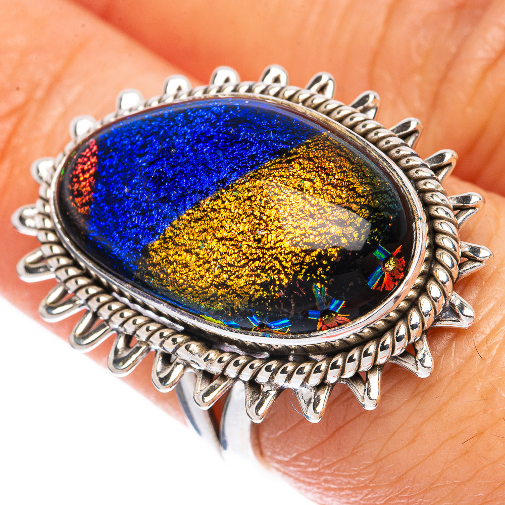 Dichroic Glass Ring Size 7 (925 Sterling Silver) R1966