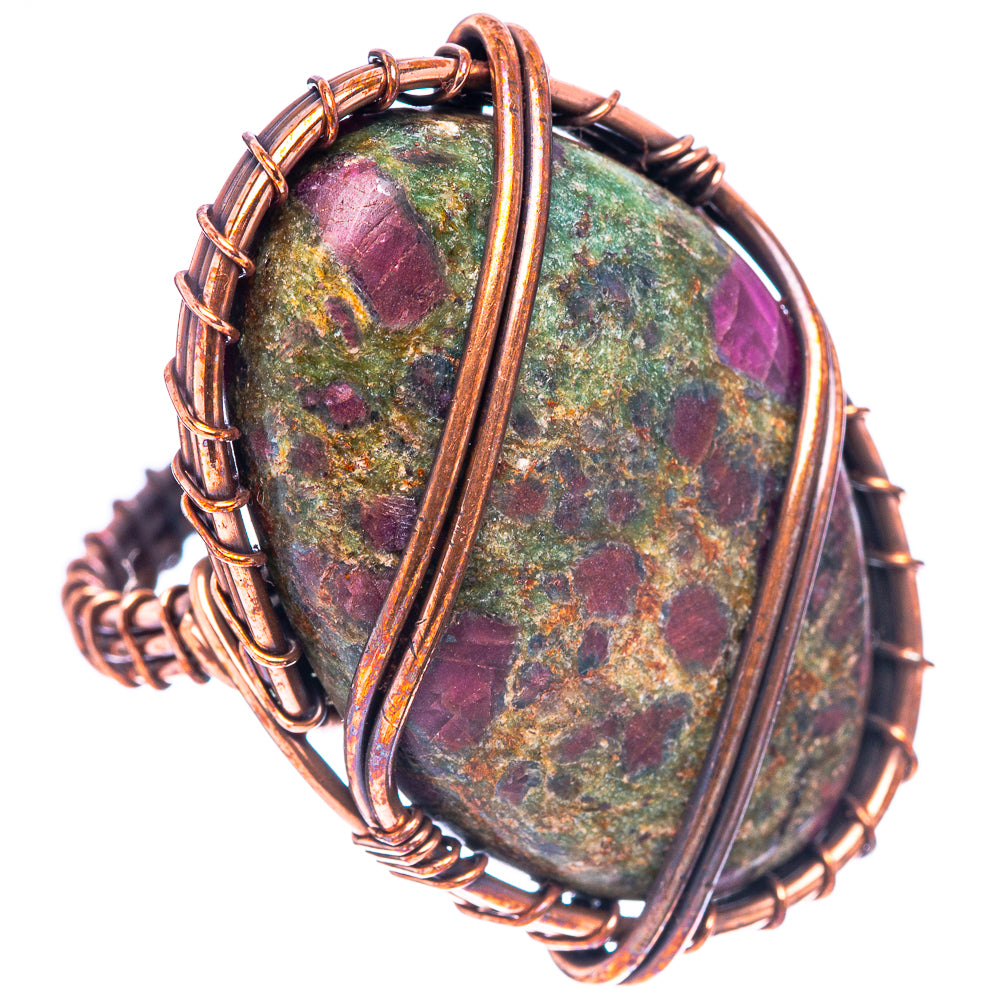 Ruby Fuchsite Ring Size 7.5 (Oxidized Copper)