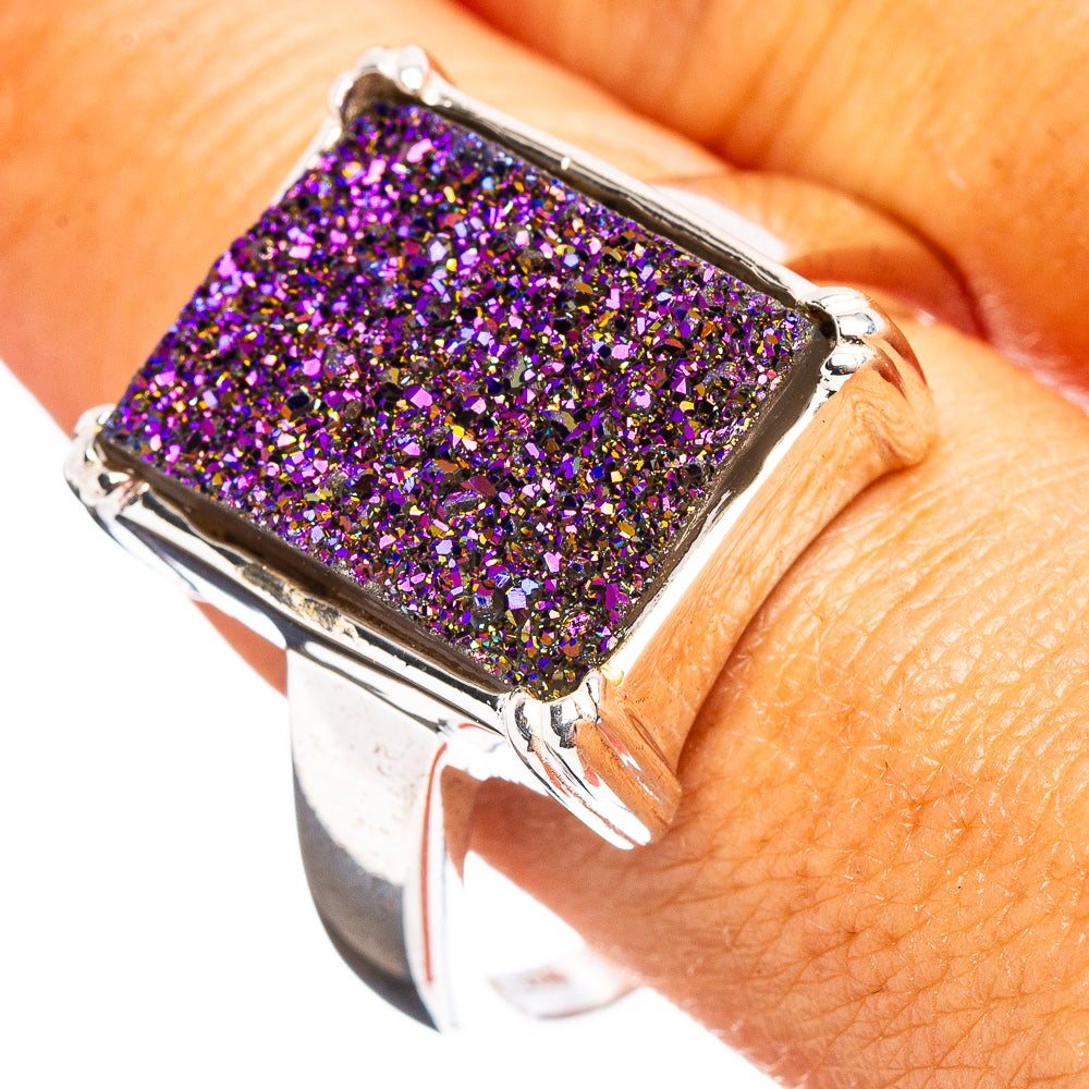 Premium Titanium Druzy Ring Size 11.5 (.925 Sterling Silver)
