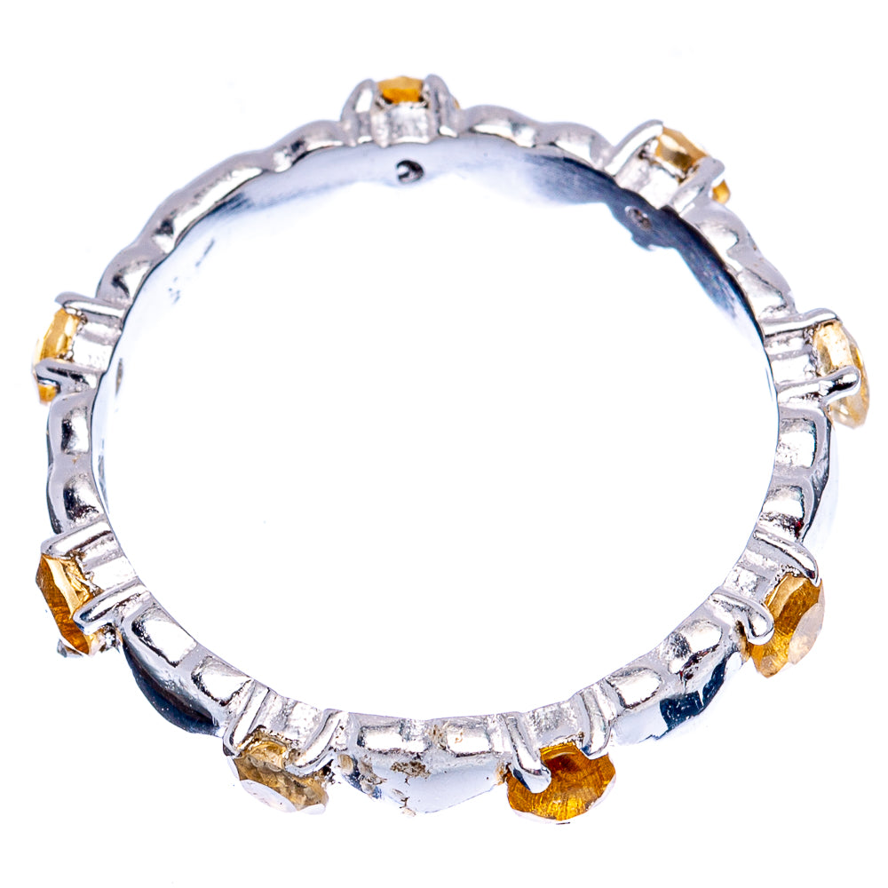 Citrine Heart Dainty Ring Size 7.75 (.925 Sterling Silver)