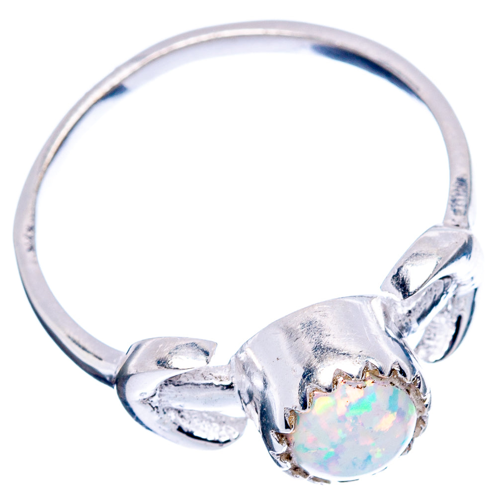 Lab Opal Dainty Ring Size 7.25 (.925 Sterling Silver)