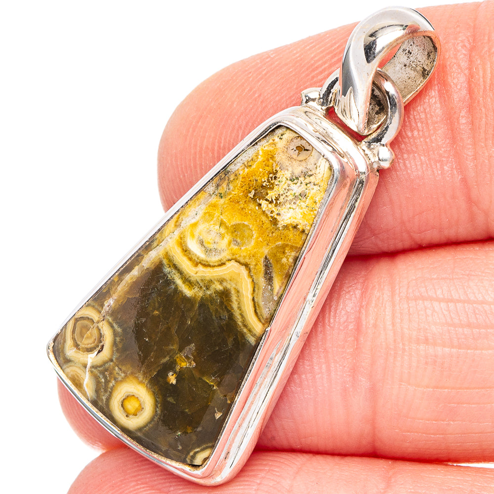 Ocean Jasper Pendant 1 1/2" (.925 Sterling Silver)
