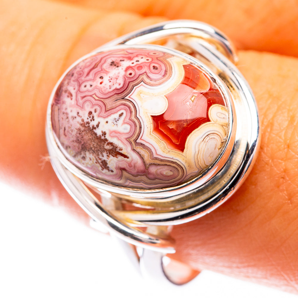 Crazy Lace Agate Ring Size 10 (925 Sterling Silver) R141309