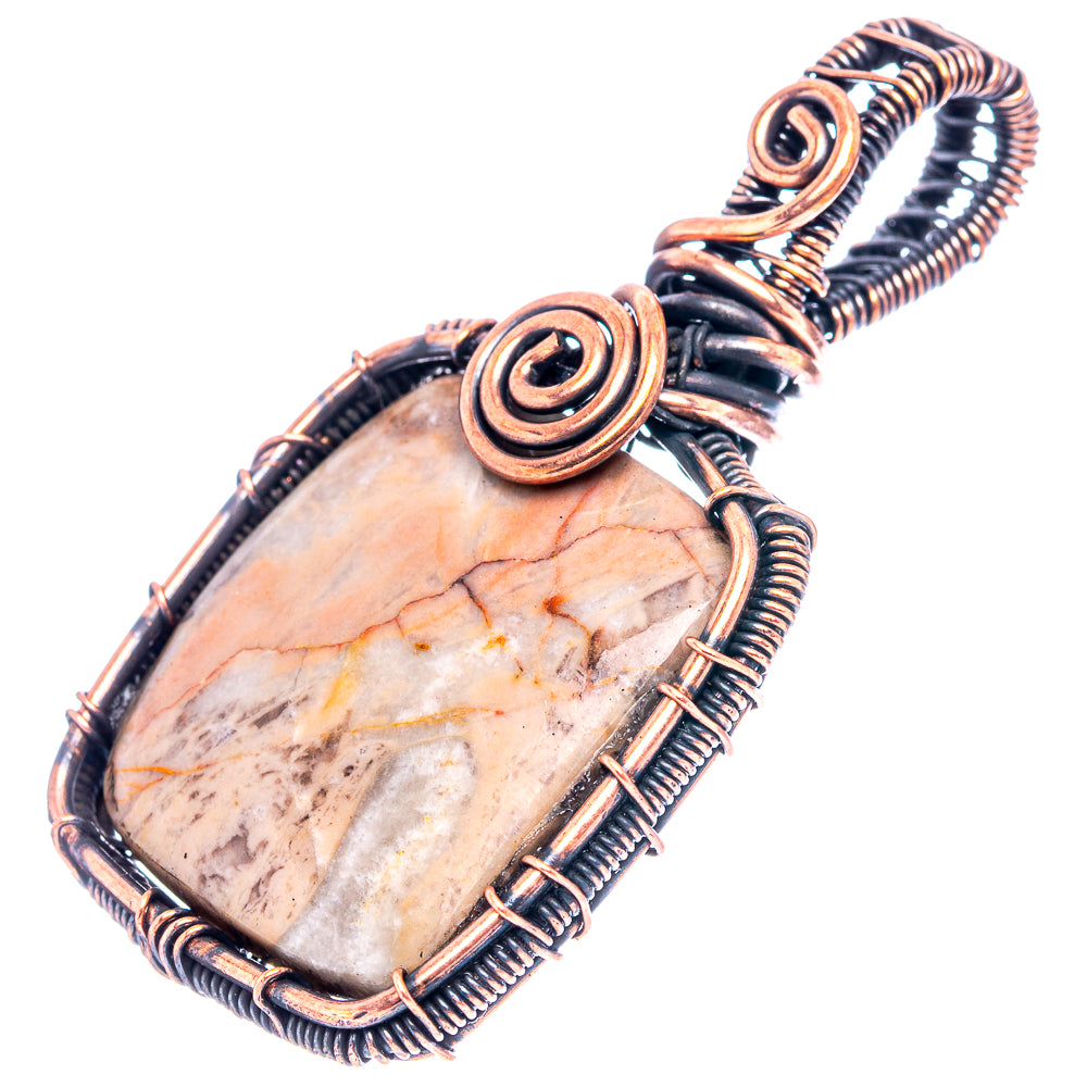 Petrified Palm Root Wire Wrap Pendant 2 1/8" (Oxidized Copper)