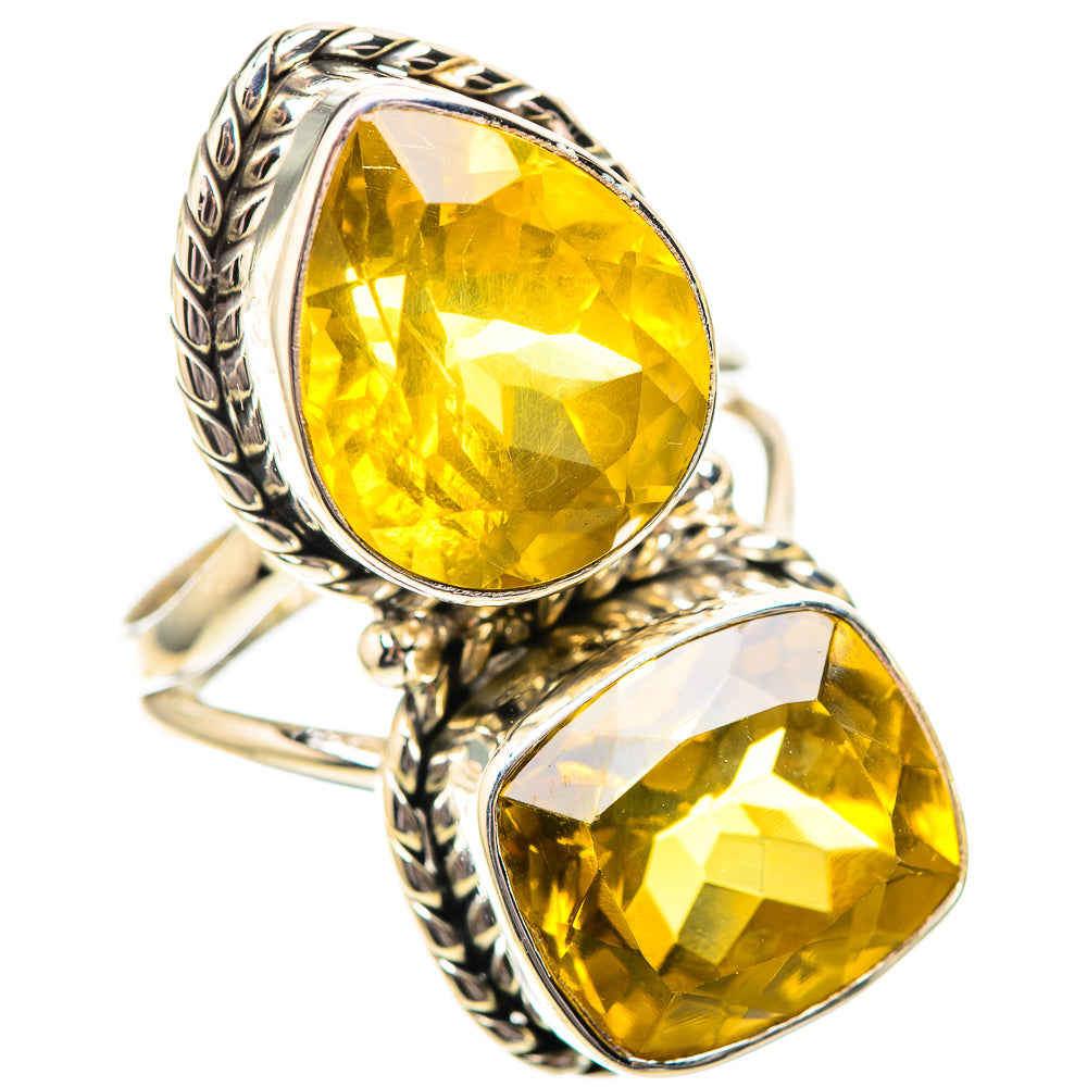 Large Faceted Citrine Ring Size 9 (925 Sterling Silver) RING139102