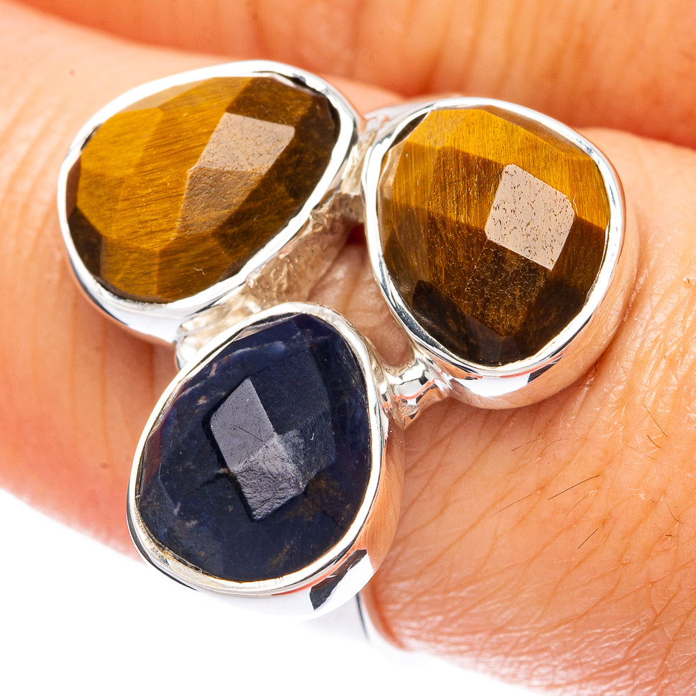 Asc Premium Tiger Eye, Sodalite Ring Size 7.75 (925 Sterling Silver) R3455