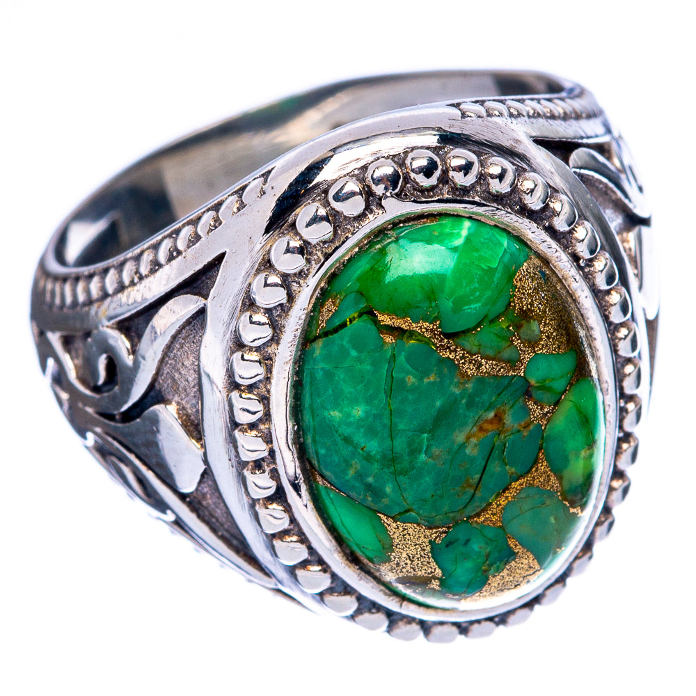 Green Copper Composite Turquoise Ring Size 7.75 (925 Sterling Silver) R146055