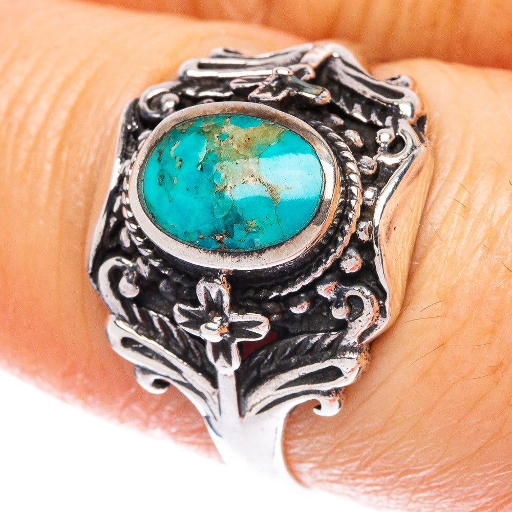 Arizona Turquoise 925 Sterling Silver Ring Size 7.75 Ana Co R2427