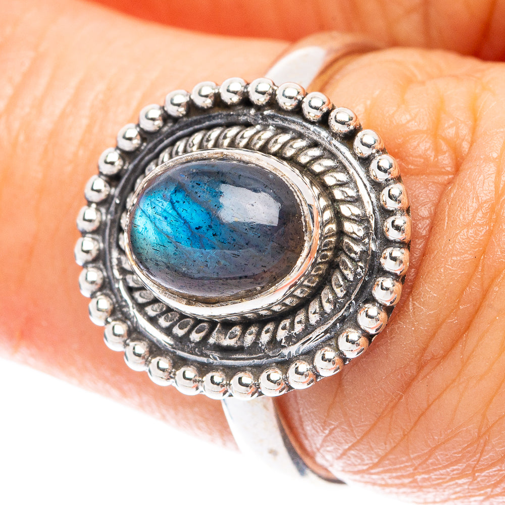 Labradorite Dainty Ring Size 6.5 (925 Sterling Silver) R5984