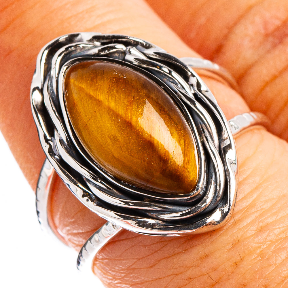 Premium Tiger's Eye Ring Size 7.75 (.925 Sterling Silver)