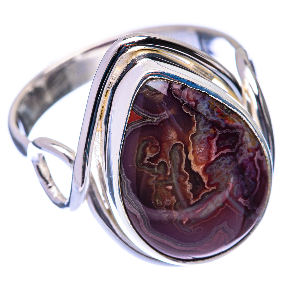 Crazy Lace Agate Ring Size 9.25 (925 Sterling Silver) R141085