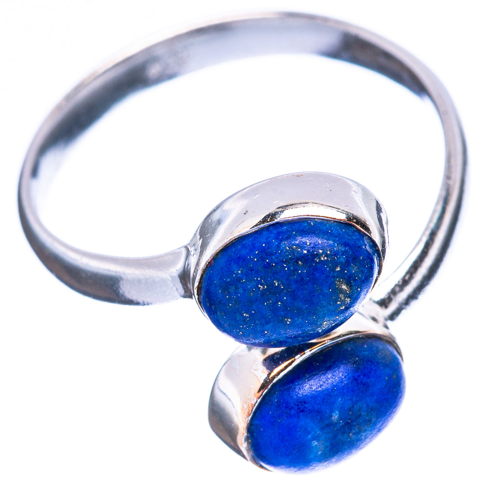 Lapis Lazuli Dainty Ring Size 8 Adjustable (925 Sterling Silver) R5122