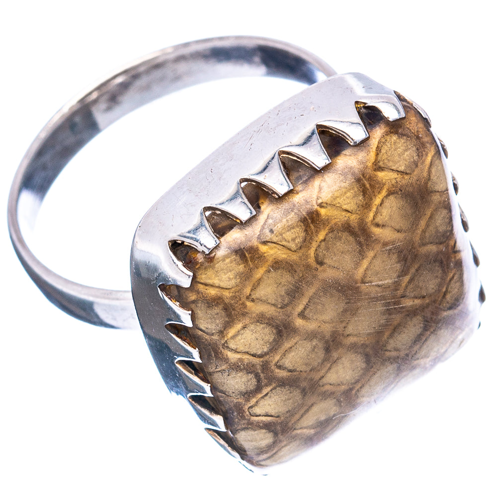 (Classic Series) Wood Jasper Ring Size 8 (.925 Sterling Silver)