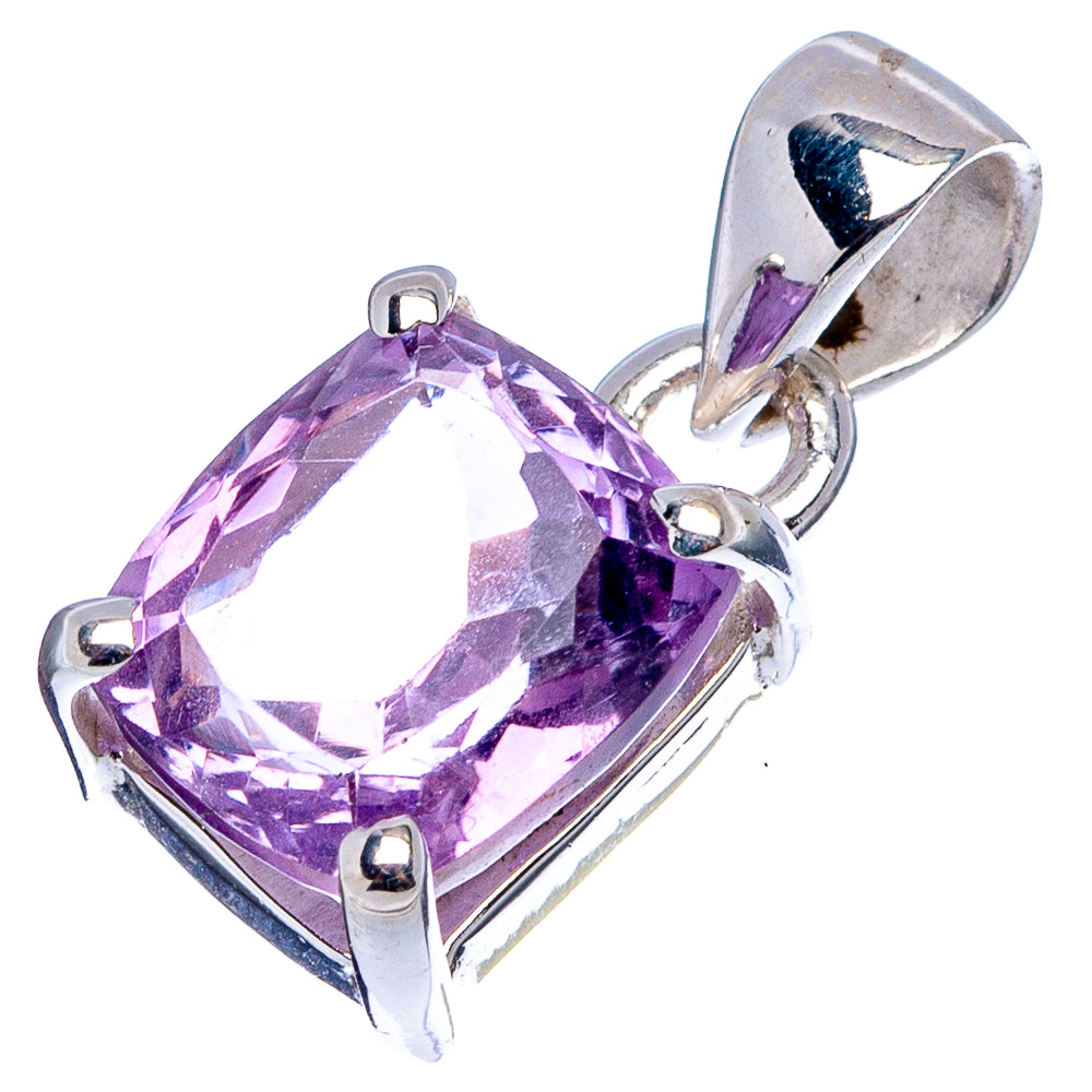 Faceted Amethyst Dainty Pendant 3/4" (.925 Sterling Silver)
