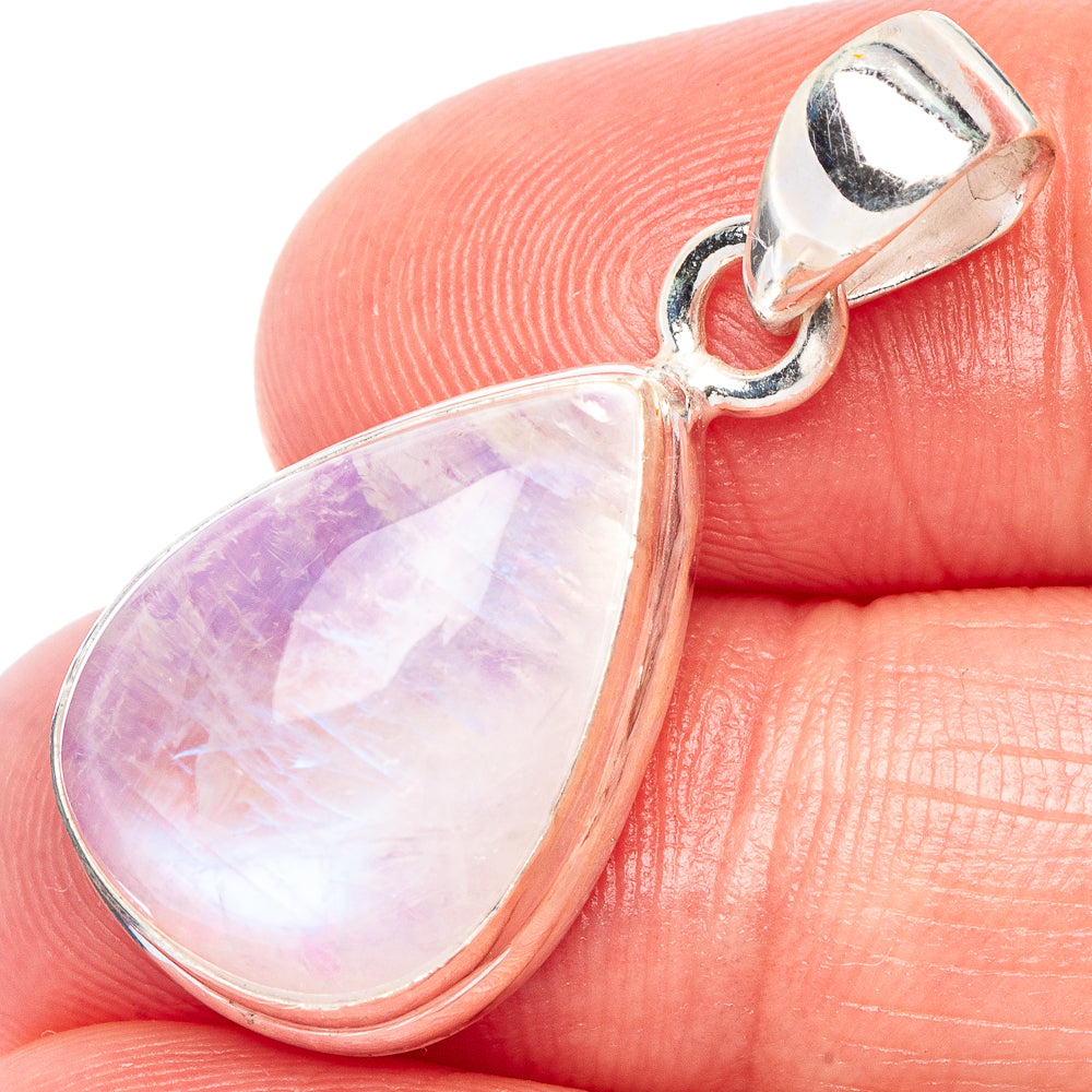 Rainbow Moonstone Pendant 1 1/4" (925 Sterling Silver) P44239