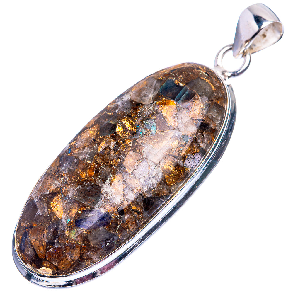 Copper Composite Labradorite Pendant 2 1/8" (925 Sterling Silver) P38893