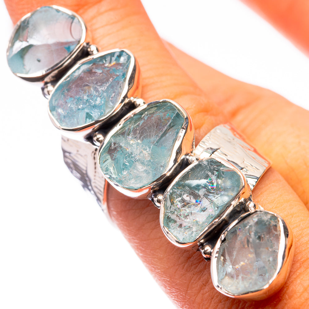 Signature Raw Aquamarine Ring Size 8 (925 Sterling Silver) R141731