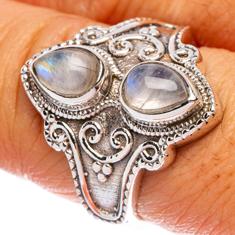 Rainbow Moonstone Ring Size 7.5 (925 Sterling Silver) R146394
