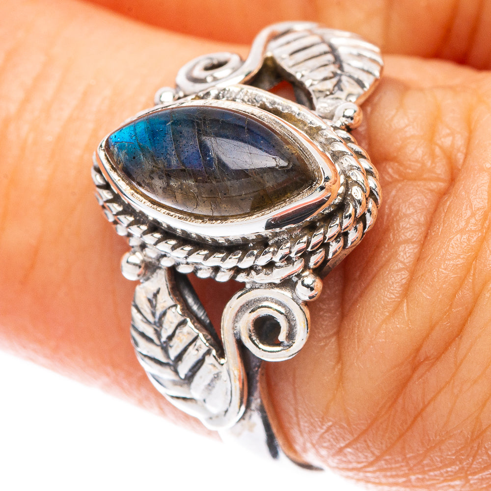Labradorite Leaf 925 Sterling Silver Ring Size 6.75 (925 Sterling Silver) R5343