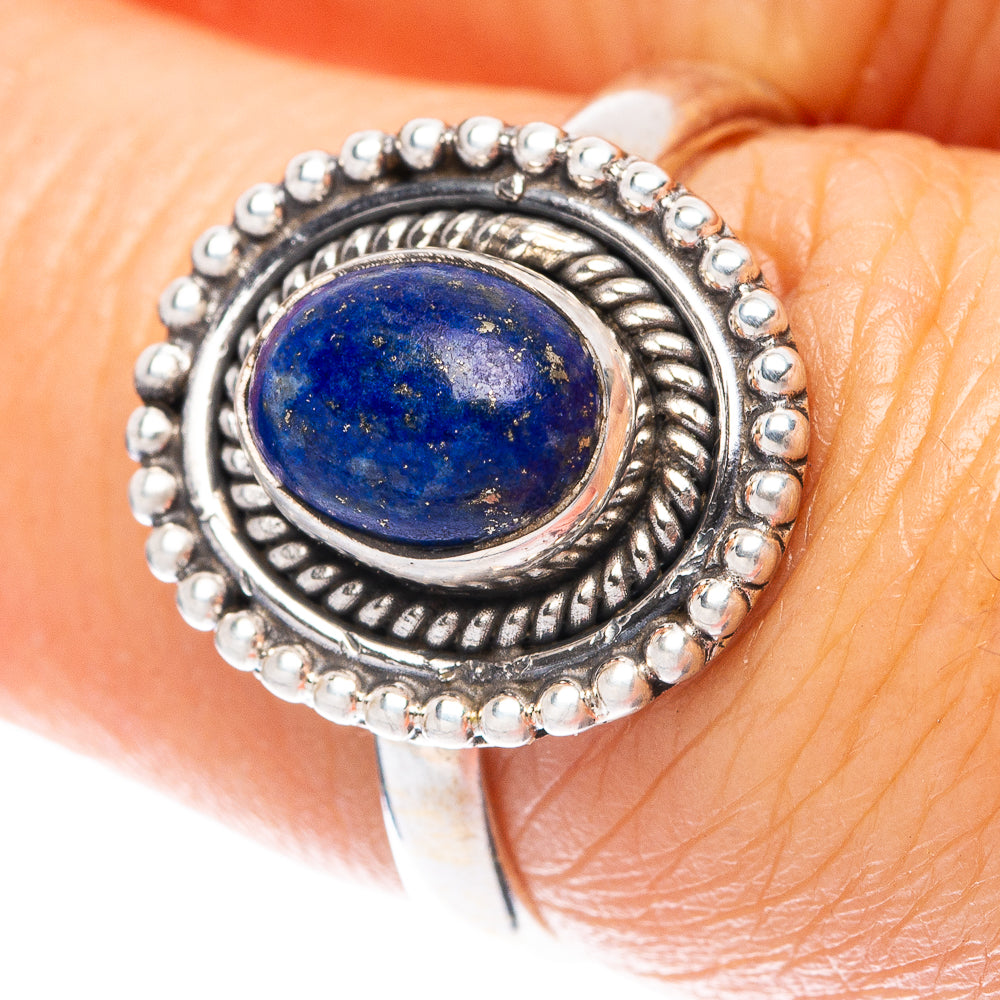 Lapis Lazuli Dainty Ring Size 6.5 (925 Sterling Silver) R5985