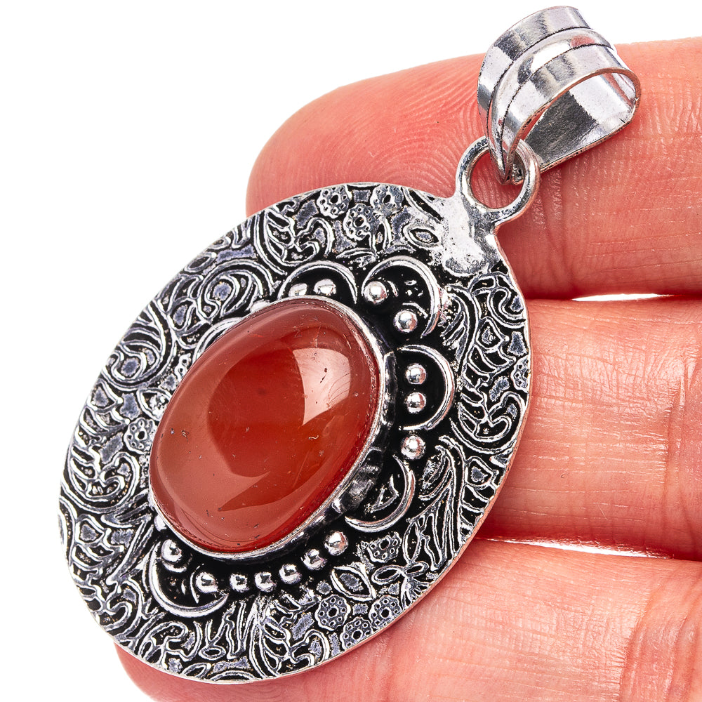 Pink Dendritic Opal Pendant 2" (German Silver)