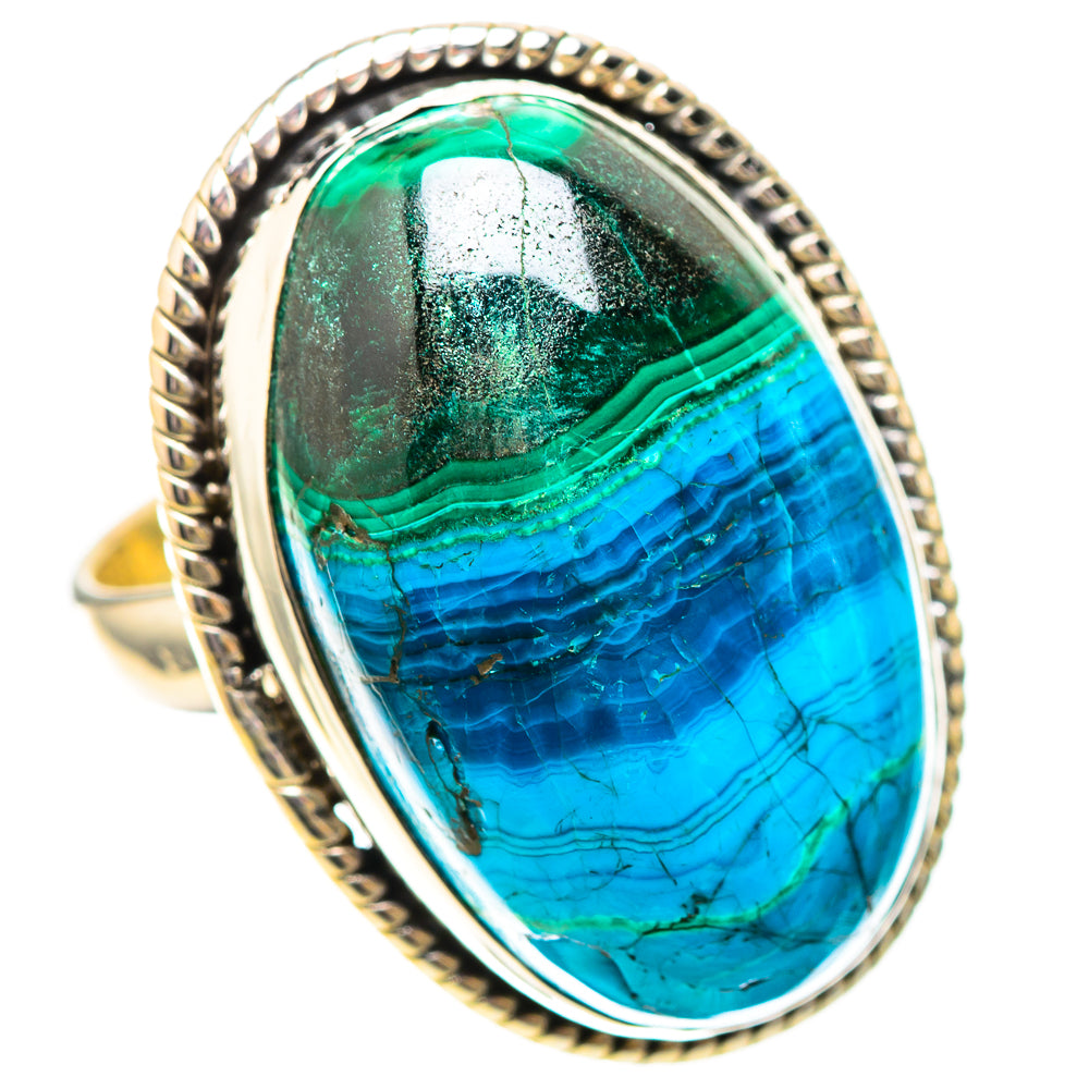 Malachite In Chrysocolla Ring Size 8 (925 Sterling Silver) RING139037