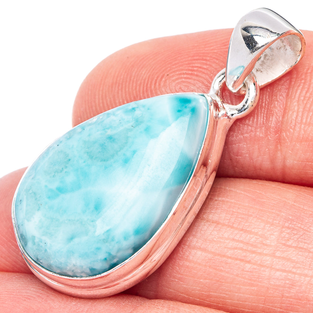 Larimar Pendant 1 3/8" (925 Sterling Silver) P41034