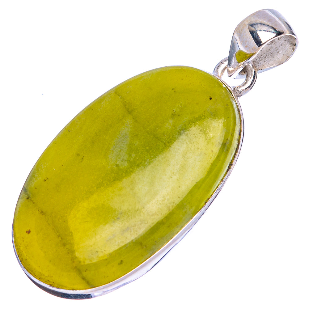Serpentine Stone Pendant 1 5/8" (925 Sterling Silver) P43131