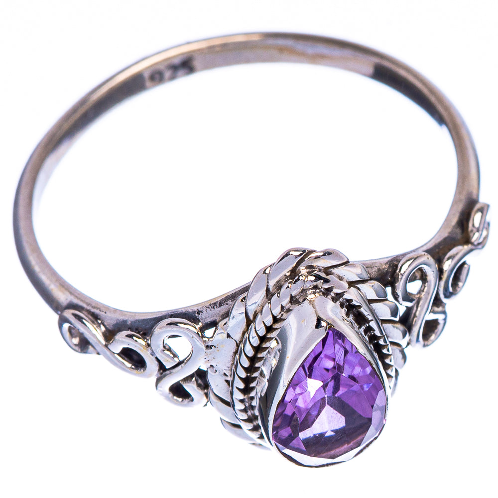 Faceted Amethyst Dainty Ring Size 7.75 (925 Sterling Silver) R147286