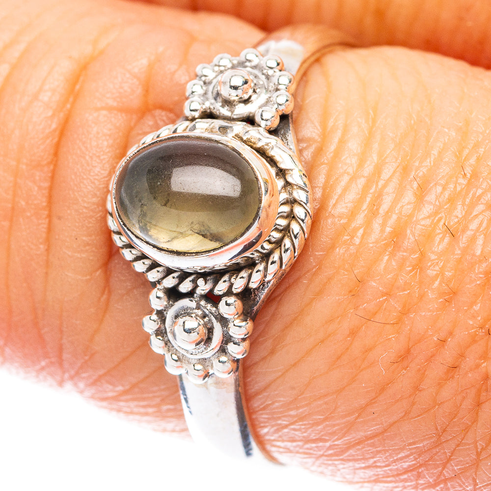 Prehnite Dainty Ring Size 7.75 (925 Sterling Silver) R5994