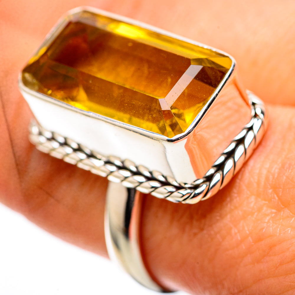Large Faceted Citrine Ring Size 9 (925 Sterling Silver) RING138905